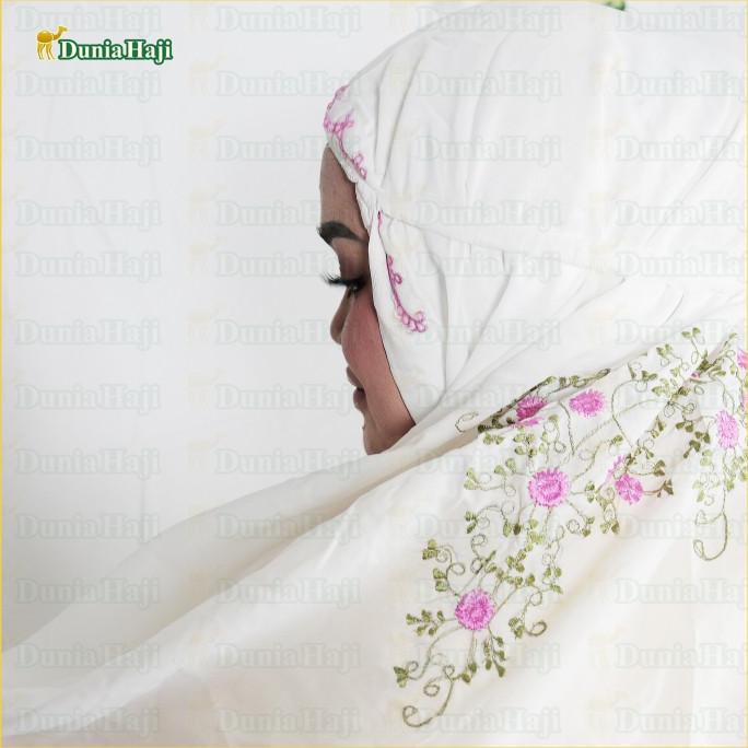 Mukena Putih Katun Bsy Bordir Murah Motif Bunga Timbul Mukenah Dewasa