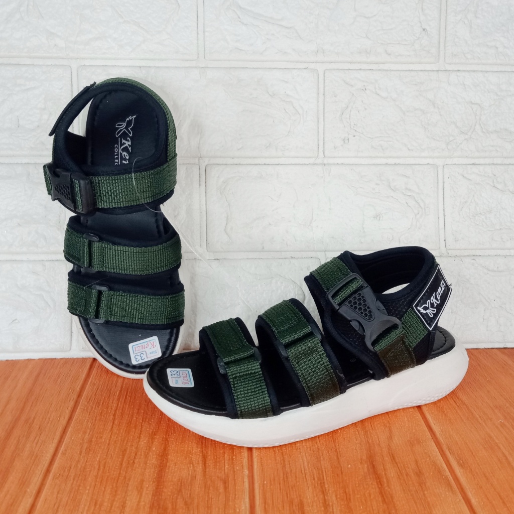 Sandal Anak Perempuan Let Gunung Kenzi Size 31-40 Hitam