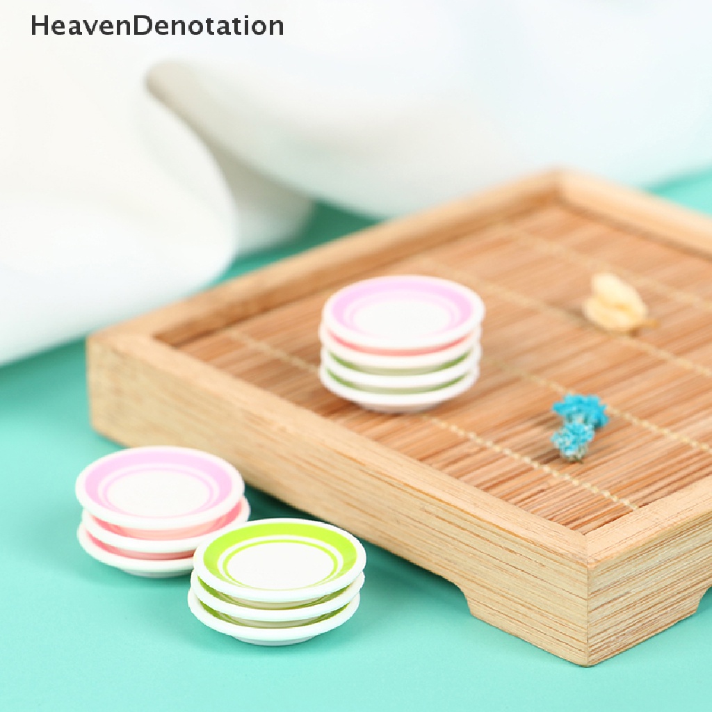 [HeavenDenotation] 5pcs / bag 1: 12 Dollhouse Miniature Colorful Plate Dishes Kitchen Accessories Toys HDV