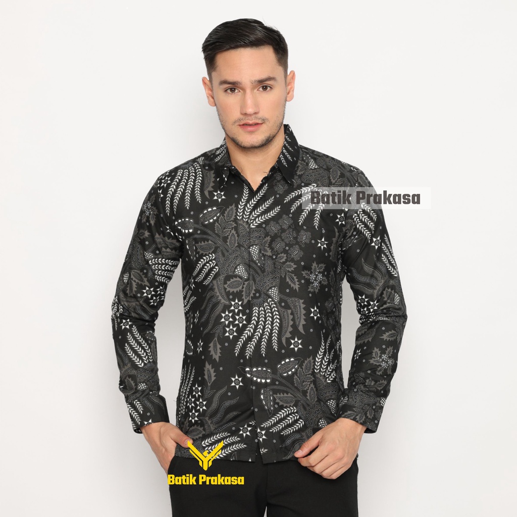 Kemeja Batik Prakasa Motif Ananda Javas Slimfit Lengan Panjang Batik Solo