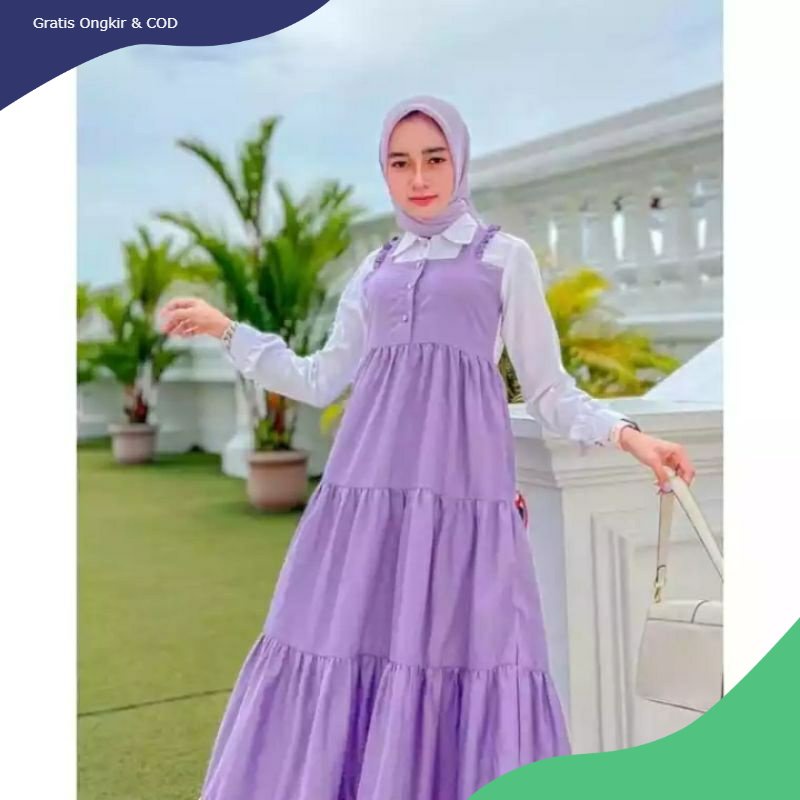 Busana muslim wanita LIVI DRESS WANITA RUFFLE KOREAN STYLE | GAMIS LIVY REMAJA TERKINI
