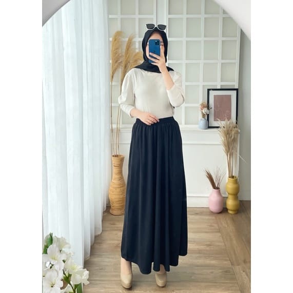 ROK POLOS SAKU MAYUNG PREMIUM / BASIC SKIRT POLOS SAKU/  SKIRT ROK MUSLIMAH PANJANG MURAH KERJA NGANTOR KULIAH CASUAL OOTD