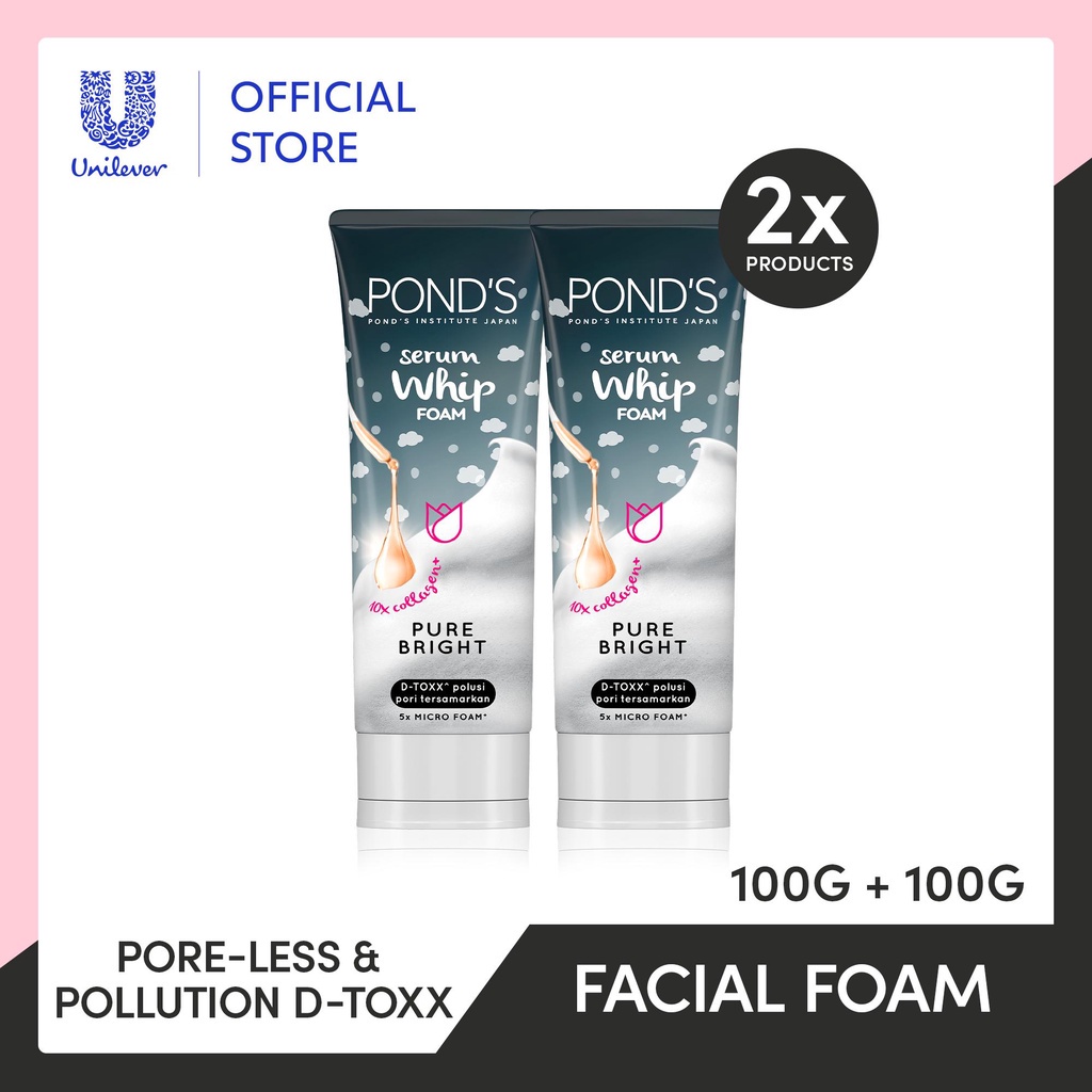 Pond's Pure Bright Whip Foam 100g Twinpack