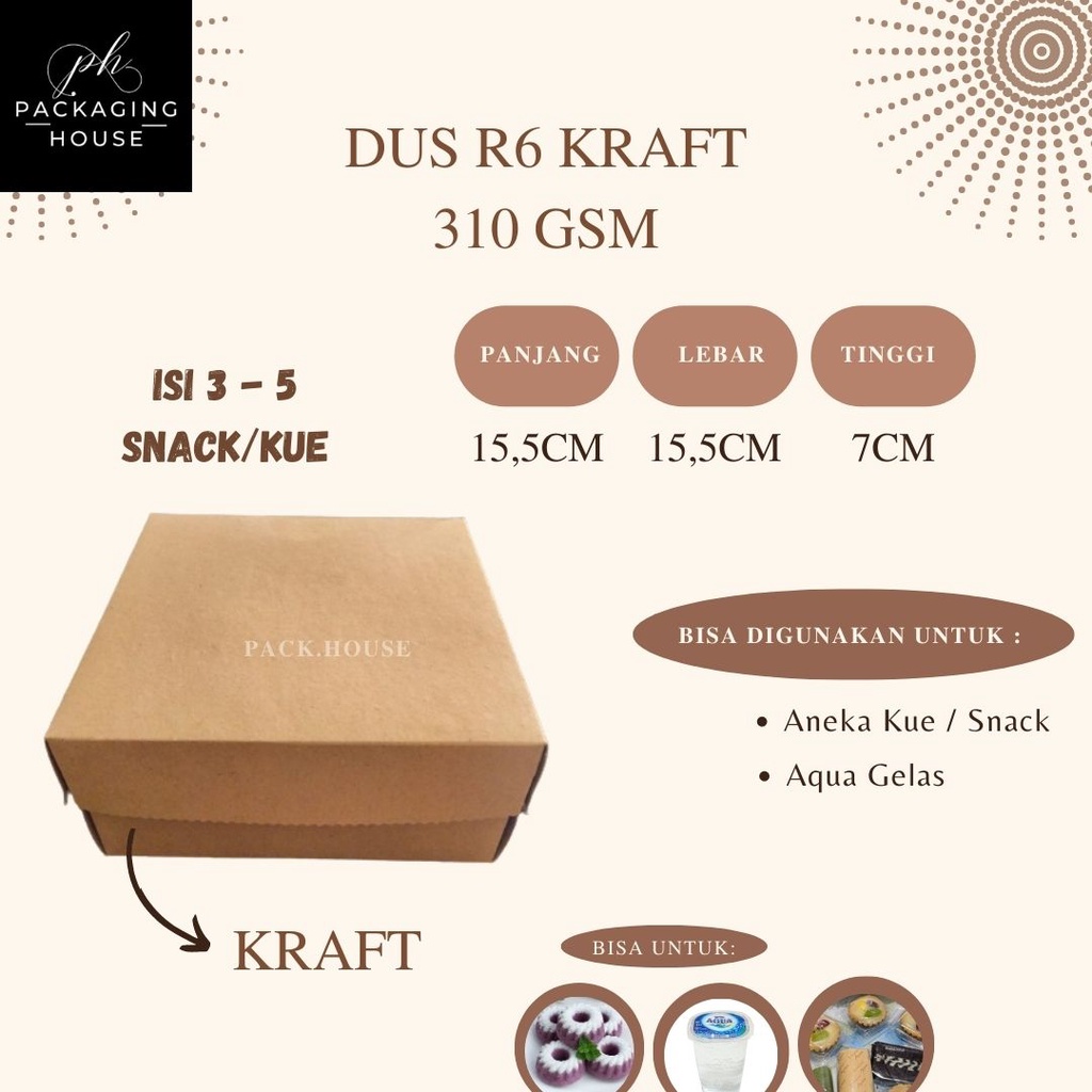 

Dus Kraft R6 310 Coklat | 10 pcs / pack | Kotak Nasi Coklat R6 15,5x15,5x7 cm | Dus Nasi Hajatan | Dus Kue 15,5x15,5x7cm |