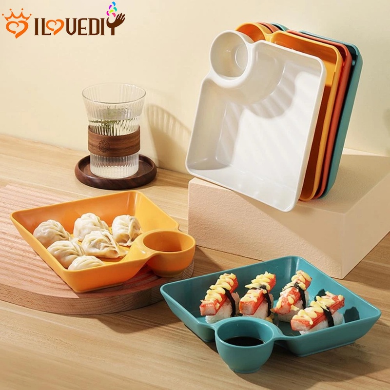 Premium Square Dinner Plate Fruit Dessert Snack Serving Tray Ramah Lingkungan Peralatan Makan Tahan Lama Non-slip Seasoning Dipping Dish Untuk Rumah Bakery Shop Restoran