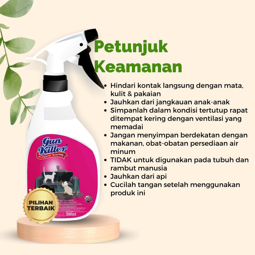 Pengusir Kucing Rumah Tinggal Semprot Bikin Kucing Tidak Betah Obat Anti Kucing 250ml