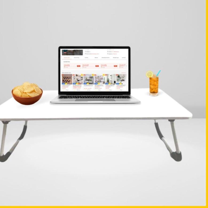 ♛ MEJA LAPTOP BESAR 80x40 60x40/MEJA LIPAT LAPTOP/MEJA PORTABLE SERBAGUNA /MEJA KERJA/MEJA BELAJAR ☊