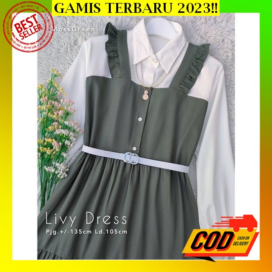 Baju Gamis Wanita Dewasa Remaja Busui Simple Elegan Mewah Modern Kekinian Import Untuk Lebaran Model