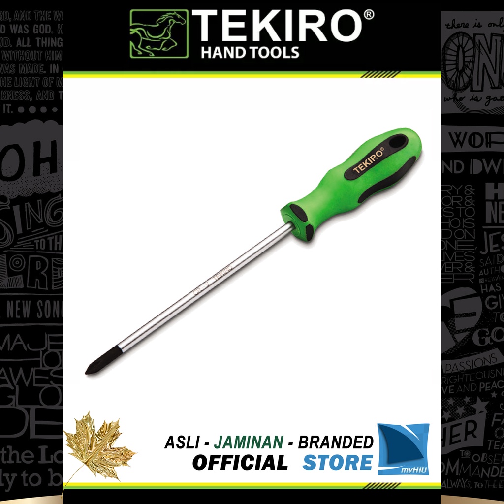 Obeng Gagang TPR (+) Plus 3~6 mm x 38~300 mm / TPR Screwdriver TEKIRO ( Anti Selip / Ujung Magnit )