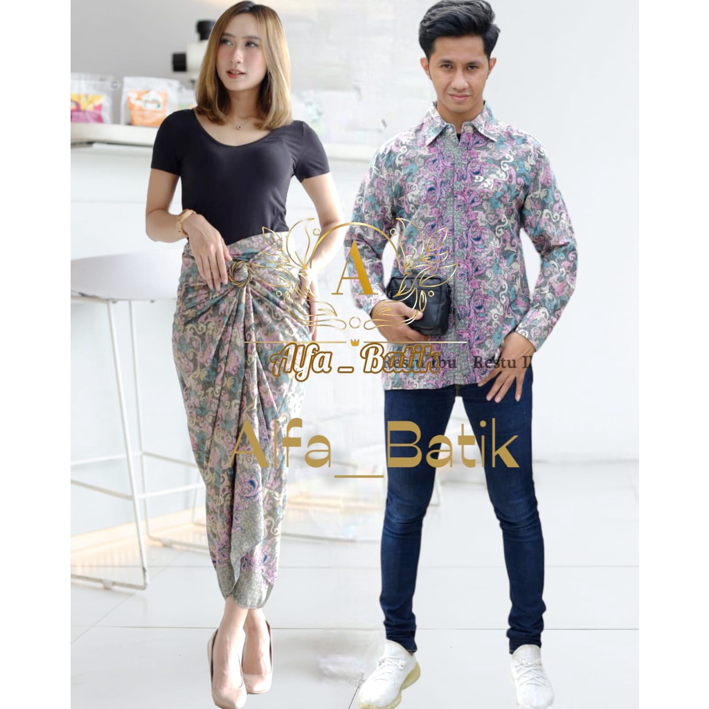 batik couple/set batik/couple batik kondangan/couple batik terkini/couple set terbaru/seraman batik/batik set modern/batik couple lilit