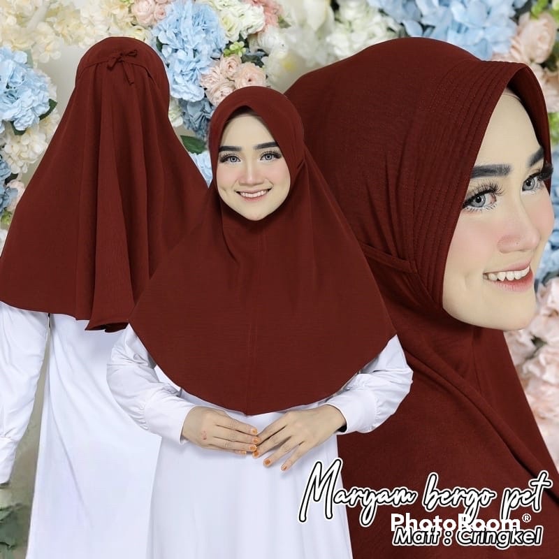 HIJAB BERGO MARYAM PET CRINGKLE SIZE M TALI