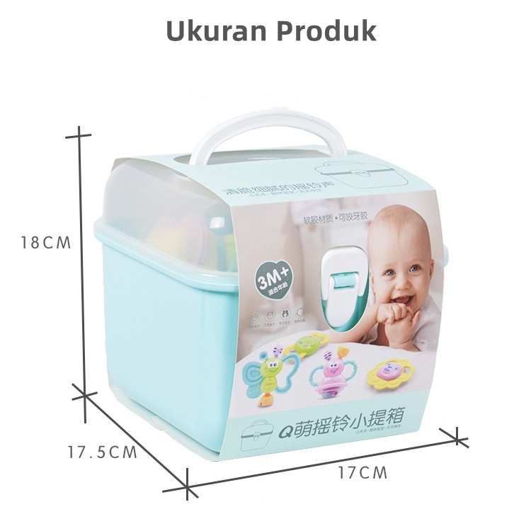 Baby Teether Rattle 10pcs Teething Kit Mainan Gigitan Bayi Silikon PP Gigitan Bayi Teether Mainan Bayi WJ02