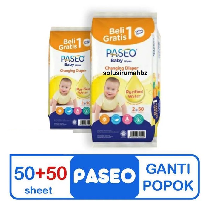 TISSUE tisu tisue BASAH BAYI 50s +50 s BABY 2 in 1 gratis wet isi 2pak