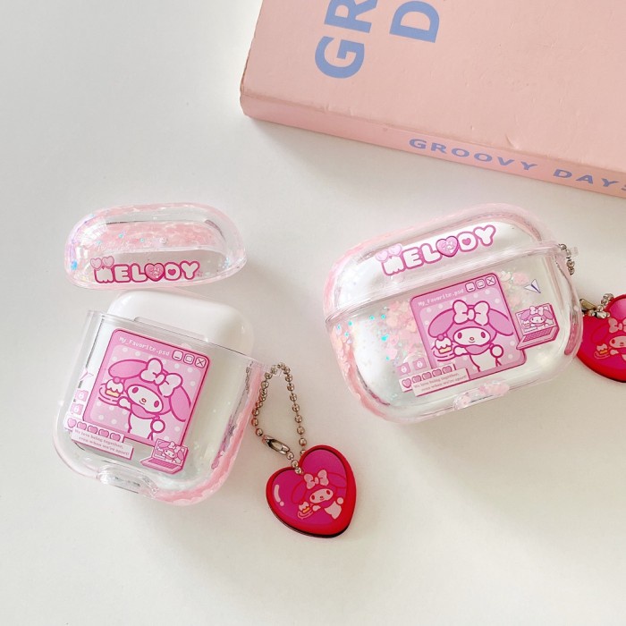 

Lanyard My Melody Glitter Case Casing Airpods Gen 1 2 3 Pro Airpod Lucu