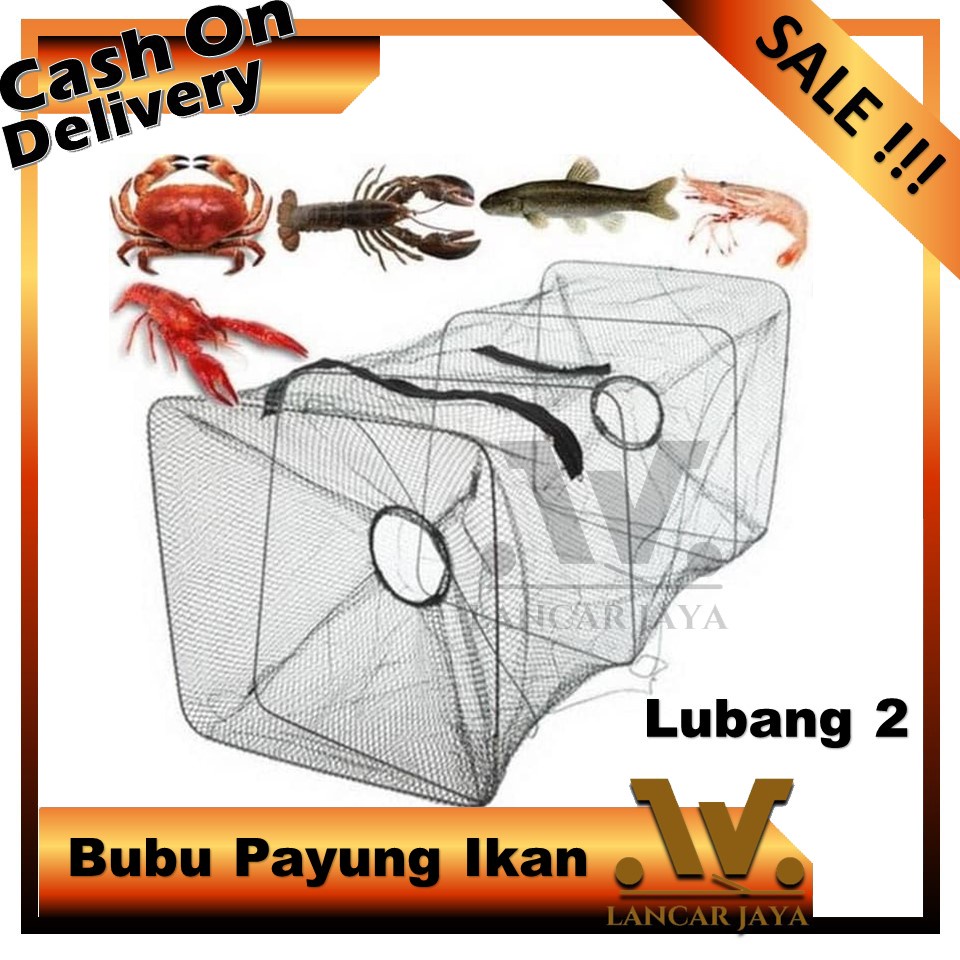 Jaring Ikan Bubu Payung 2 Lubang Jebakan Perangkap Udang ikan Kepiting Model Payung