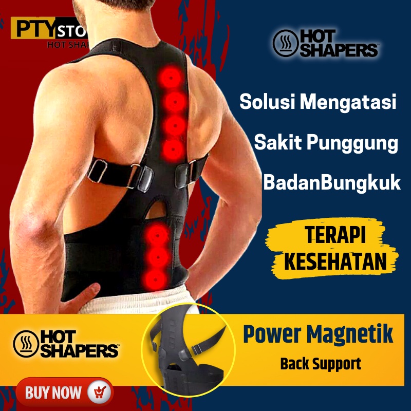 Alat Penyangga Punggung Back Pain Posture Support Corector Korset Penegak Badan Magnetik Pria Wanita Anti Bungkuk