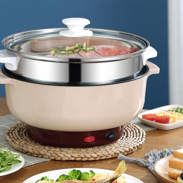 ۩ Panci Elektrik 2 in 1 Panci Listrik  Serbaguna Panci Hotpot Steamer Stainless ✳