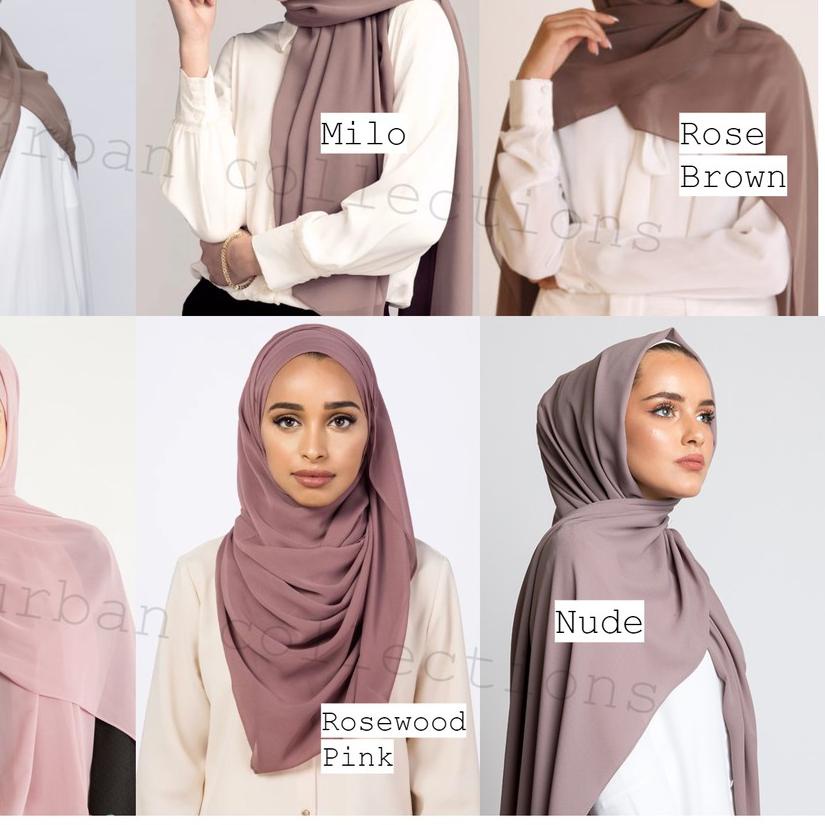 ۞ Heavy Chiffon Pashmina / Arabian Pashmina Premium Quality Chiffon hijab Import Hijab Mayalsian ➩