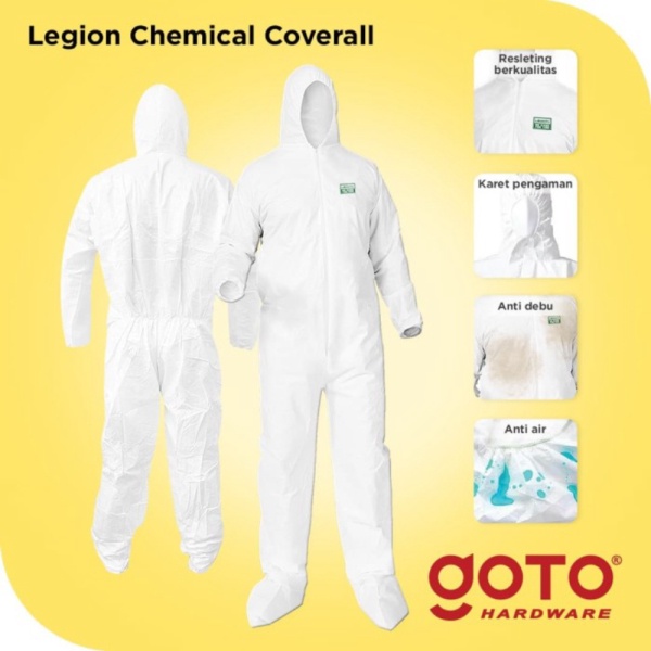 Jual LEGION Hazmat Suit Chemical Coverall Wearpack Disposable Baju APD - XXL Limited