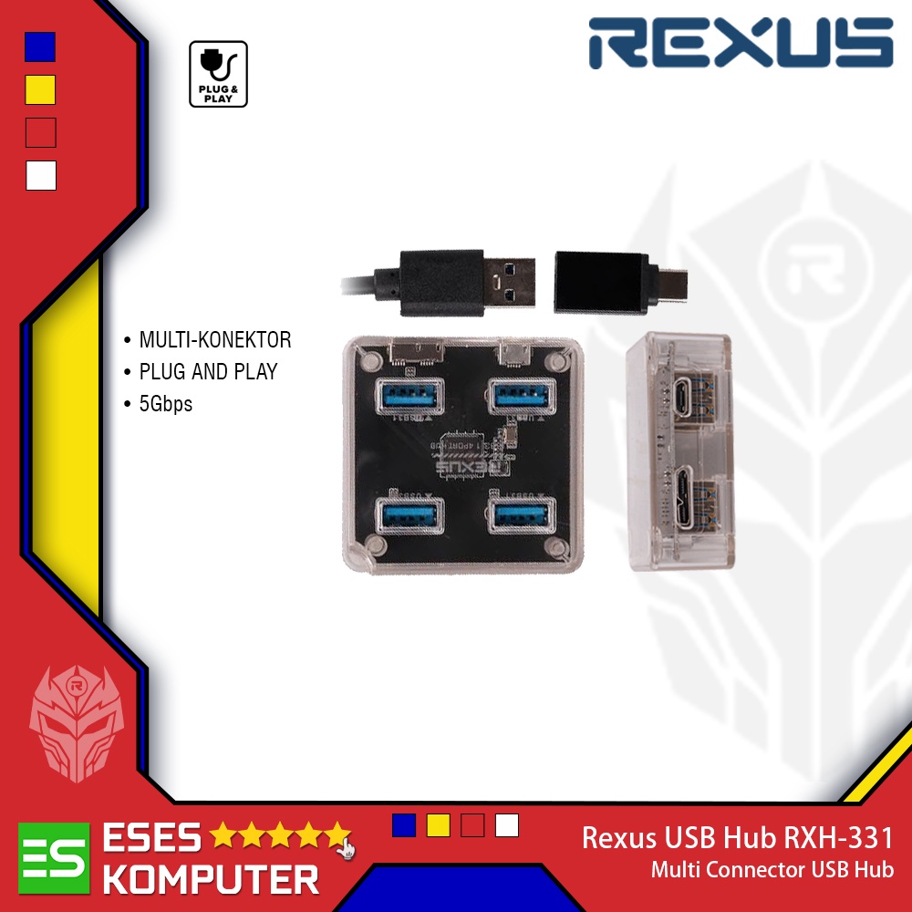 USB HUB Rexus RXH-331 V.3.0 4 Port + Converter Type C H331