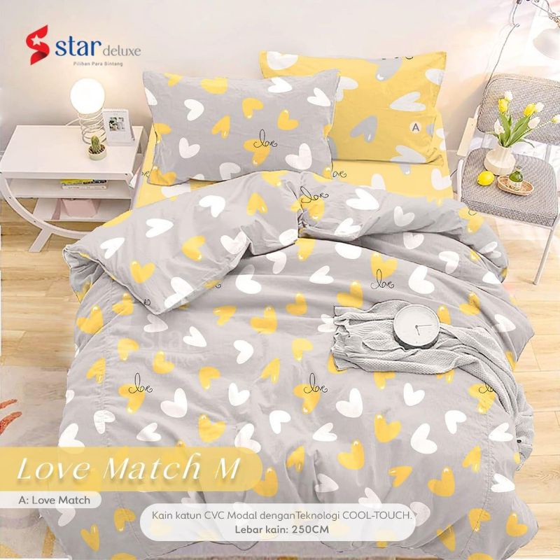 Love Match / kain sprei meteran bahan katun lokal motif star deluxe