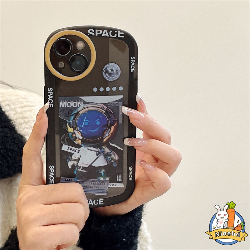 IPHONE Casing Kompatibel Untuk Iphone14 13 12 11 Pro Max Xr X Xs Max Iphone7 8 6 6s Plus SE 2020 Merek Trendi Astronot Square Phone Case Bumper Drop-Proof Soft Case Cover Pelindung