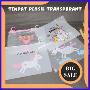 

sparepart Tempat Pensil Transparan Zipper Bag Unicorn Motif Lucu Serbaguna 1F3BZ3