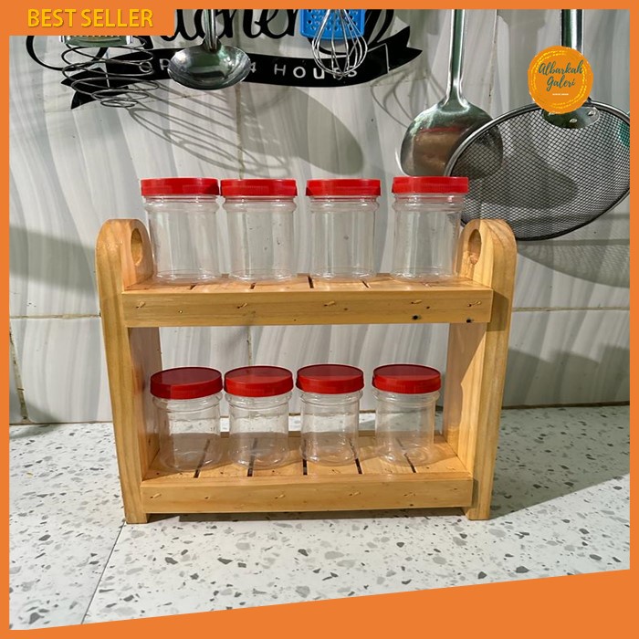 Rak Bumbu Toples 2 Susun minimalis