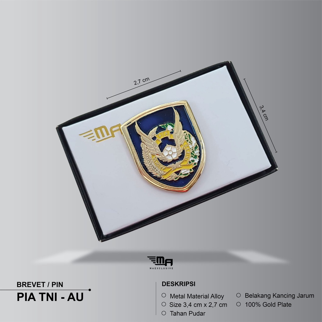 PIN PIA TNI - AU PDH BRIVET BREVET WING PIN PIA TNI - AU