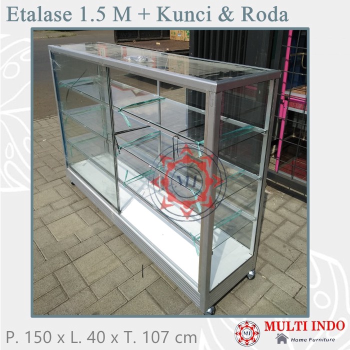 Terlaris Etalase Kaca - Etalase Toko - Etalase Jualan 150 Cm / 1.5 Meter