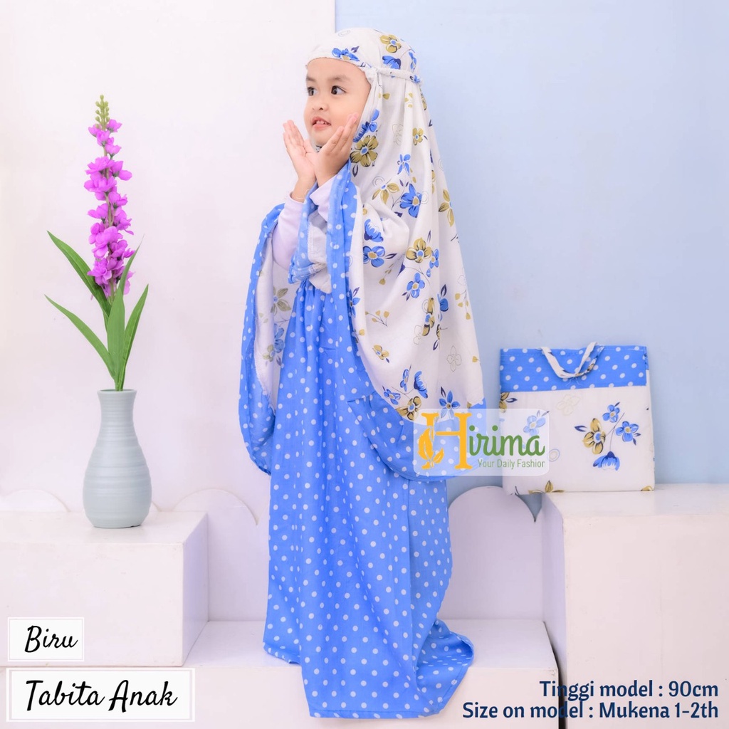 mukena anak motif ukuran batita hingga remaja rayon adem