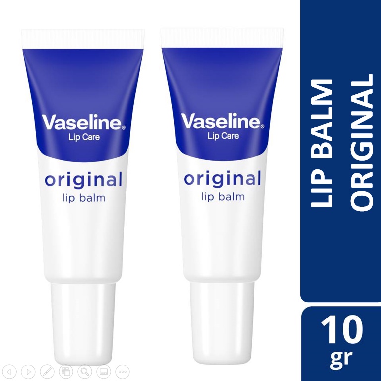 Vaseline Lip Balm Pelembab &amp; Pencerah Bibir Original 10g Lip Care Twinpack