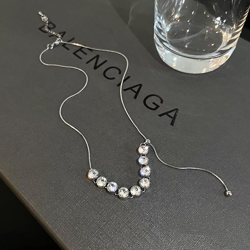 Kalung Wanita titanium zircon glitter Pengubah Ukuran Tarik