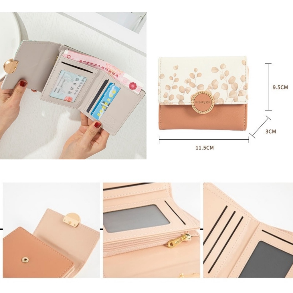 DOMPET LIPAT WANITA KULIT PRETTYZYS IMPORT MINI KARTU KOIN KECIL COKLAT QUILLA WA644C3 KOREA PENDEK REMAJA KEKINIAN FASHION PREMIUM SIMPLE BATAM BRANDED CEWEK MURAH LUCU