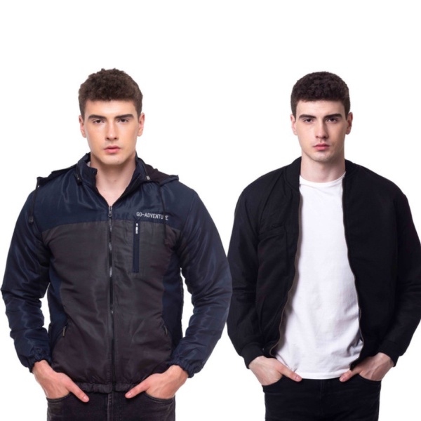 Jual JAKET ANTI AIR MACBETH / JAKET PARKA PRIA COWOK COWEK / JAKET BOOMBER - NAVY GREY XL Murah