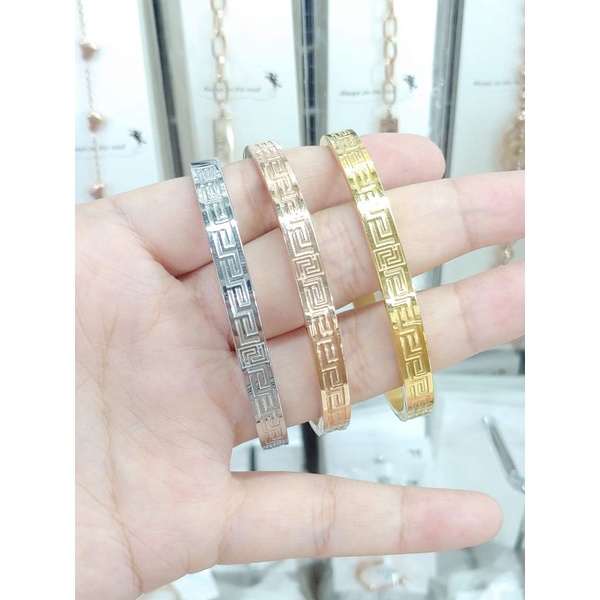 gelang bangle motif titanium anti karat anti luntur