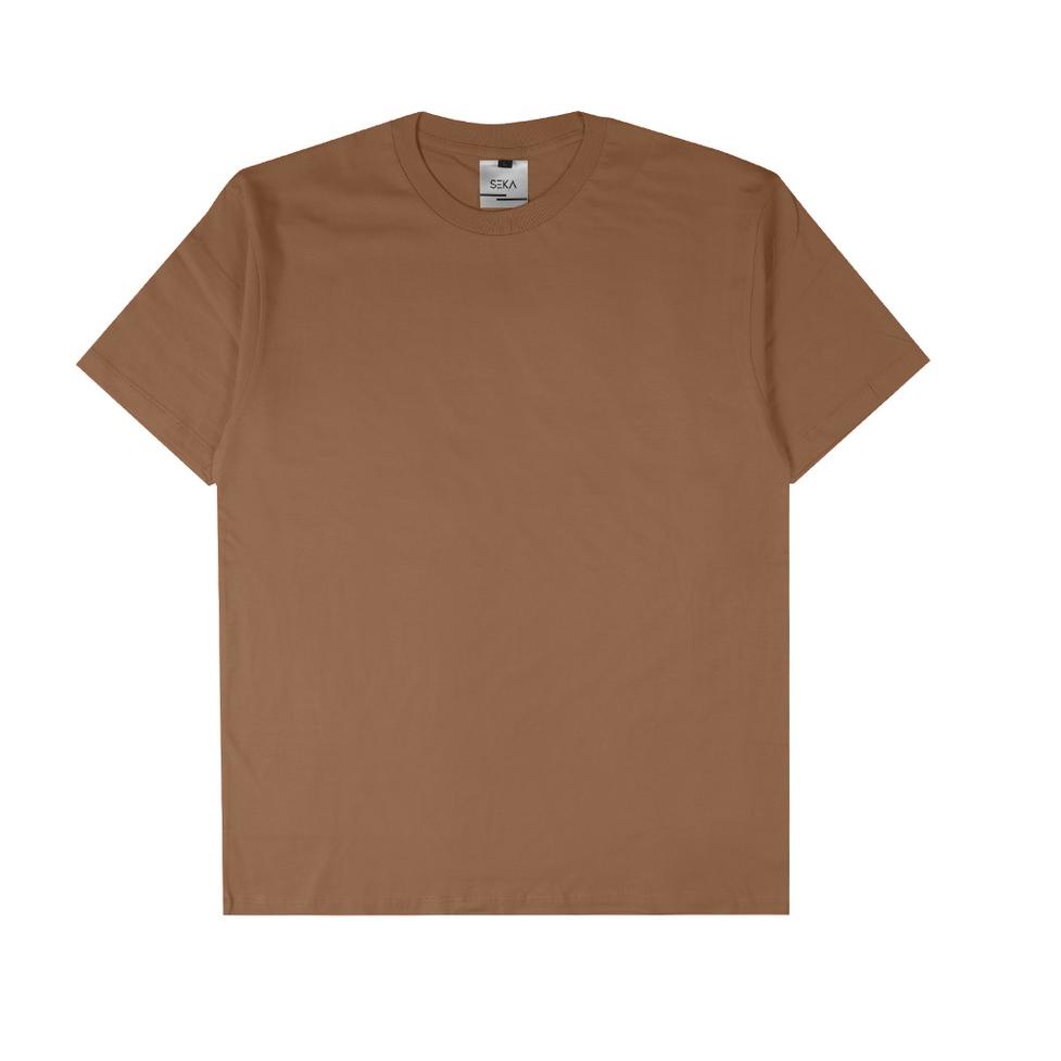 Termurah Seka Basics - Kaos Polos Brown (Almond Brown) 30s