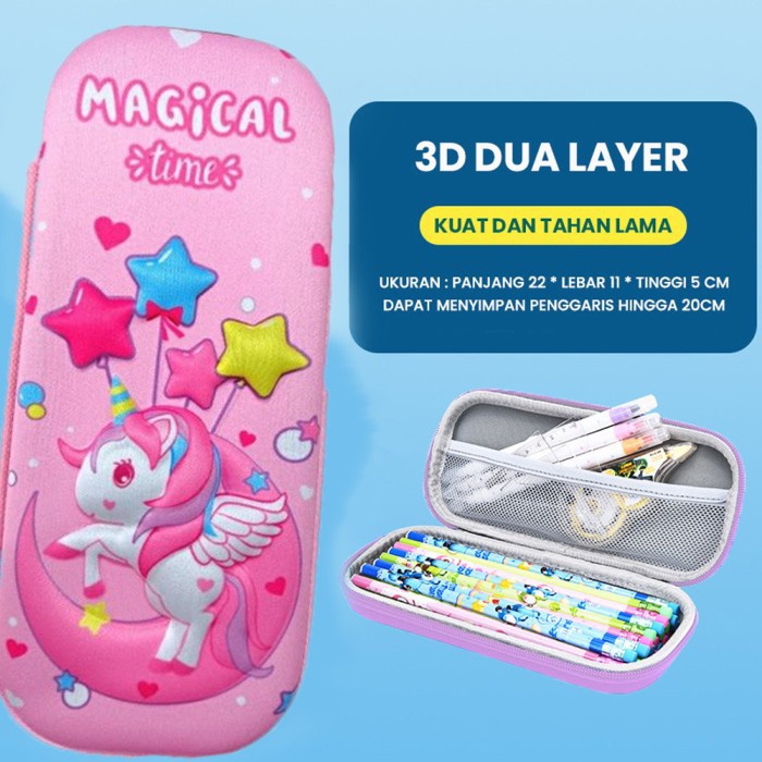 

BISA COD Tempat pensil / Pencil Case / Kotak Pensil 3D Timbul