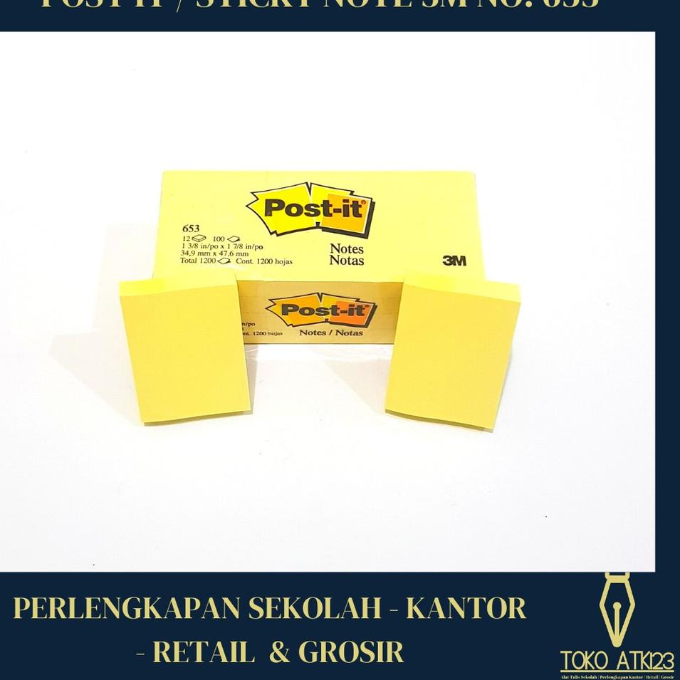 

W86 Post It / Sticky Note Merk 3M No. 653 Warna Kuning TERPOPULER ⇻