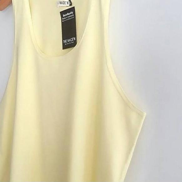 ✤ Kaos Singlet Kuning Polos pria  Baju distro Tankstop Summer ➽