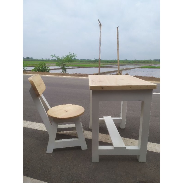 Meja kursi belajar anak kayu jati belanda kuat dan kokoh