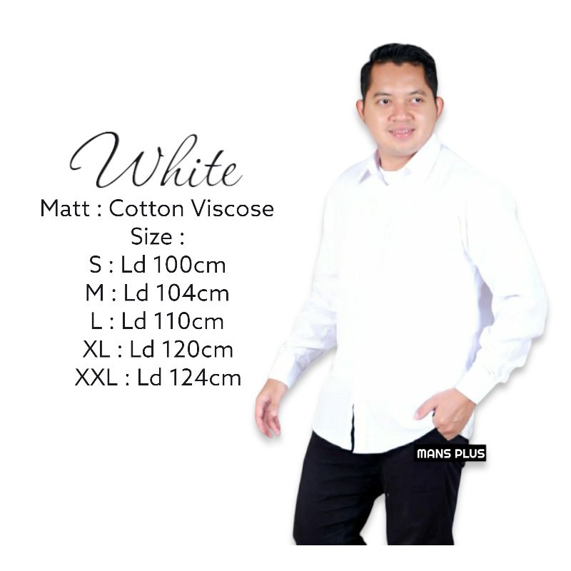 Kemeja Putih Polos Formal Lengan Panjang Pria z17