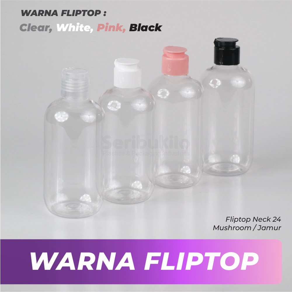 Botol Fliptop SBR 250 ml/Botol PET 250 ml Fliptop Mushroom/Jamur SBR