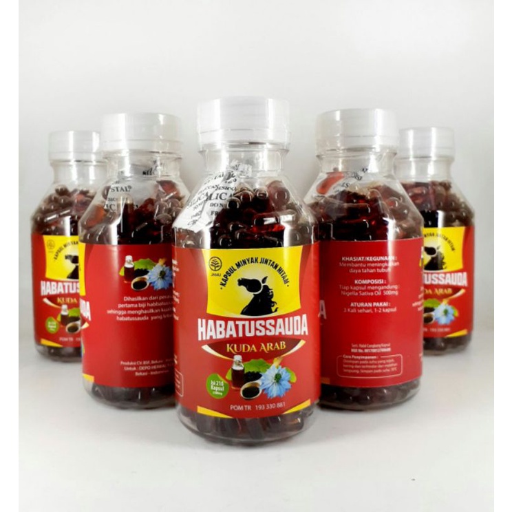 Habbatussauda kapsul 210 capsul cap Kuda Arab