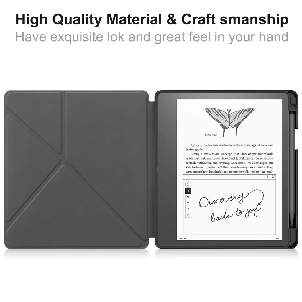 [Tidur/Bangun] All-new 2023 Kindle Scribe Case 10.2-inci e-Book Readers Fashion Pola Dicat TPU Transformer Flip Stand eReader Penutup Pelindung Kulit Dengan Slot Pulpen