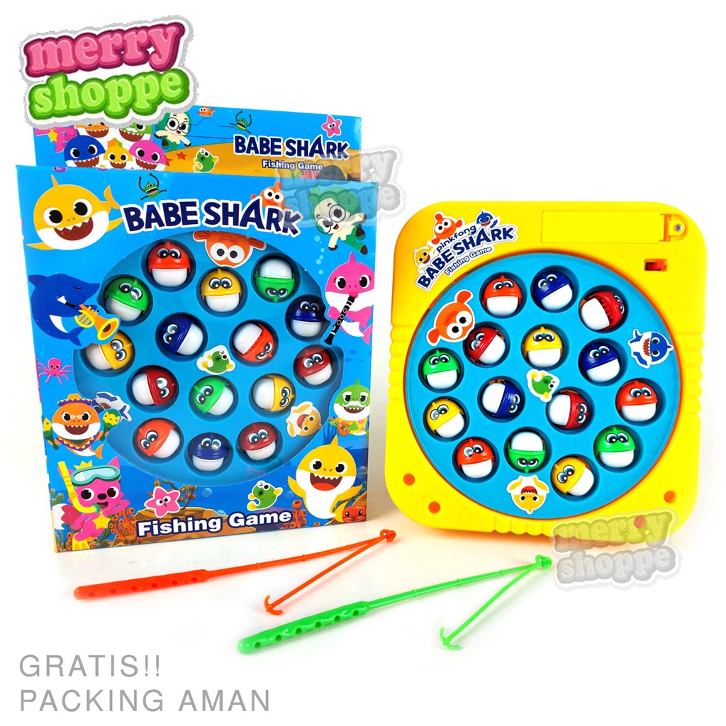 Mainan Pancing Pancingan Fishing Game Ikan Baby Shark untuk Anak dan Bayi