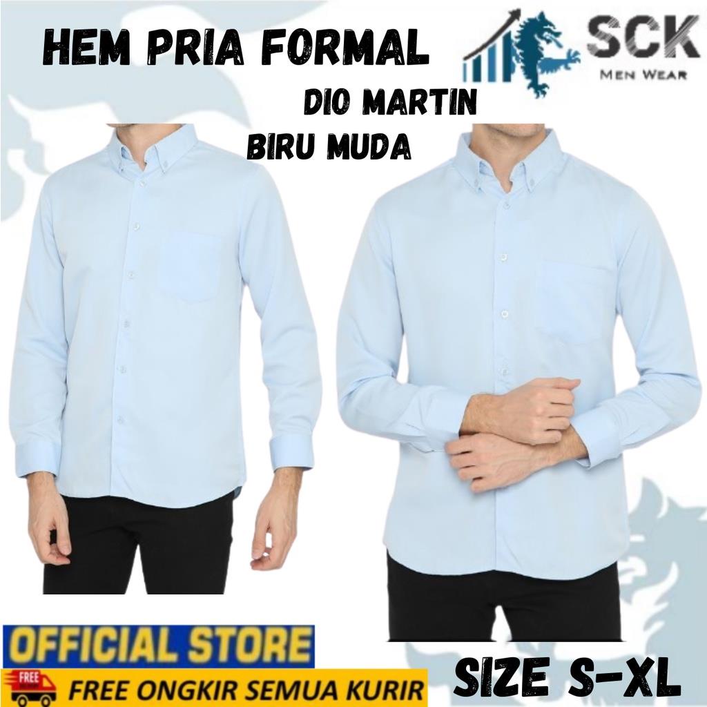 Kemeja Pria Lengan Panjang DIO MARTIN Polos Halus ukuran S-XL / Hem Formal Kantor / Pakaian Kerja Laki-laki - sckmenwear GROSIR