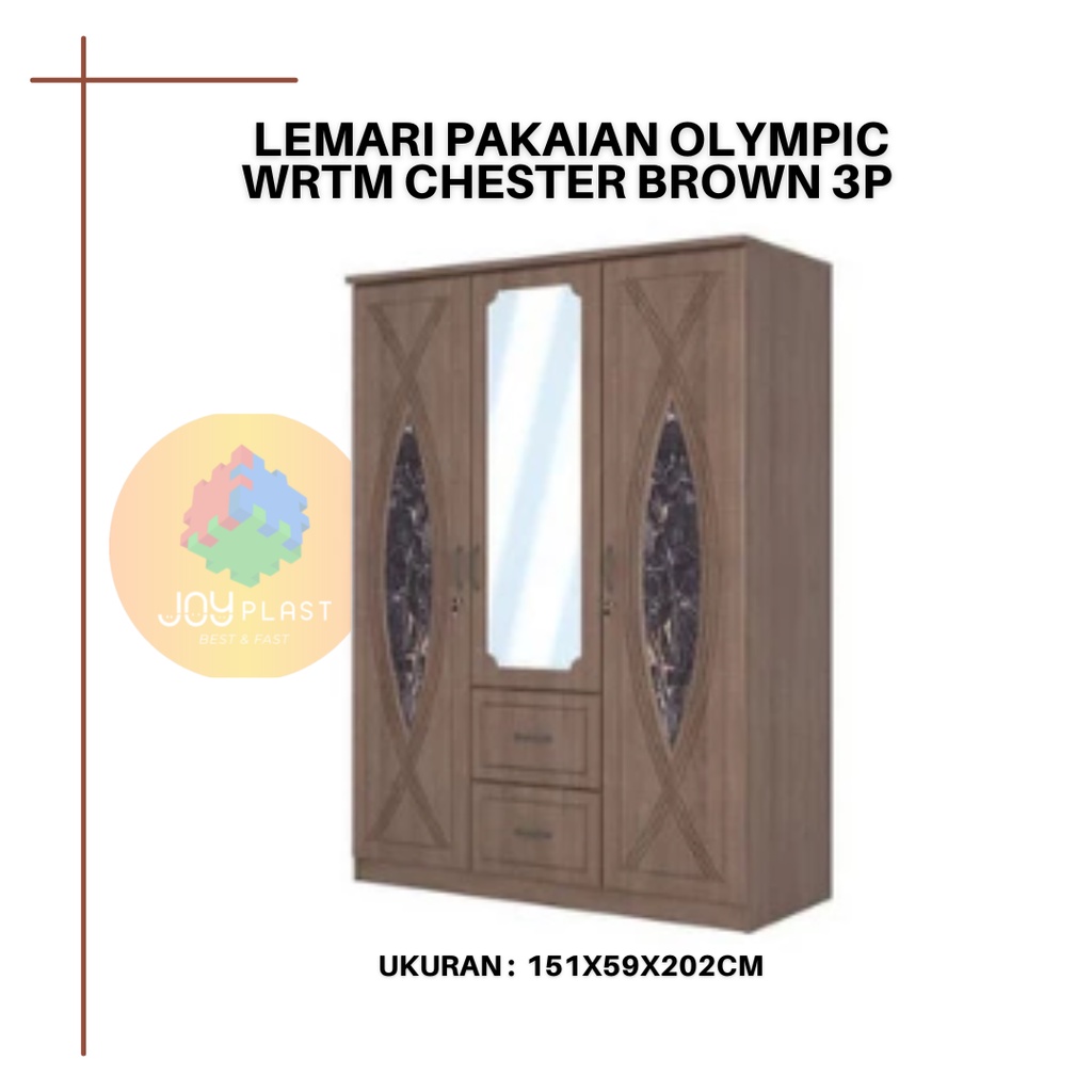 Lemari Pakaian 3 Pintu Olympic WRTM CHESTER BROWN