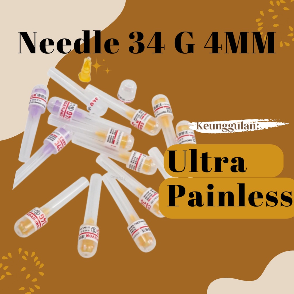 Needle 34G 4MM Ultra Painless Ori Needle Messo 34G 4MM Ultra Needle meso 34G Skin Booster Mesotherapy Mesoterapi Painless Nedle 34G Needle Ultra