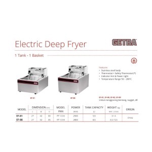 PENGGORENG LISTRIK GETRA EF-81 / ELECTRIC DEEP FRYER GETRA EF-81